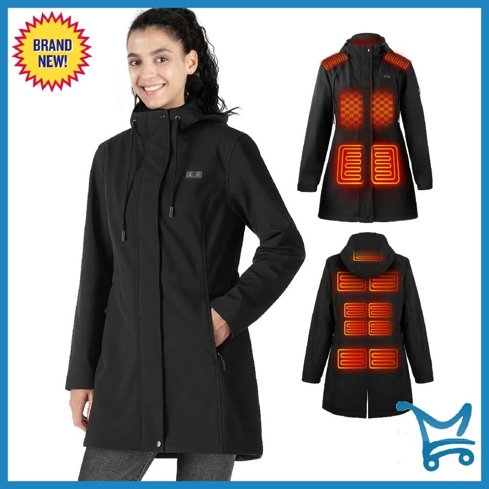 Heated Jacket With 15 Heat Zones, Battery Pack, Waterproof Softshell
